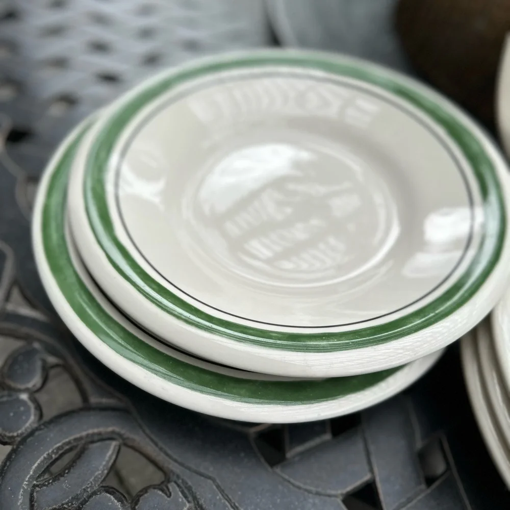 4 Vintage Mid Century Rimmed Pasta Salad or Soup 9 inch Bowls